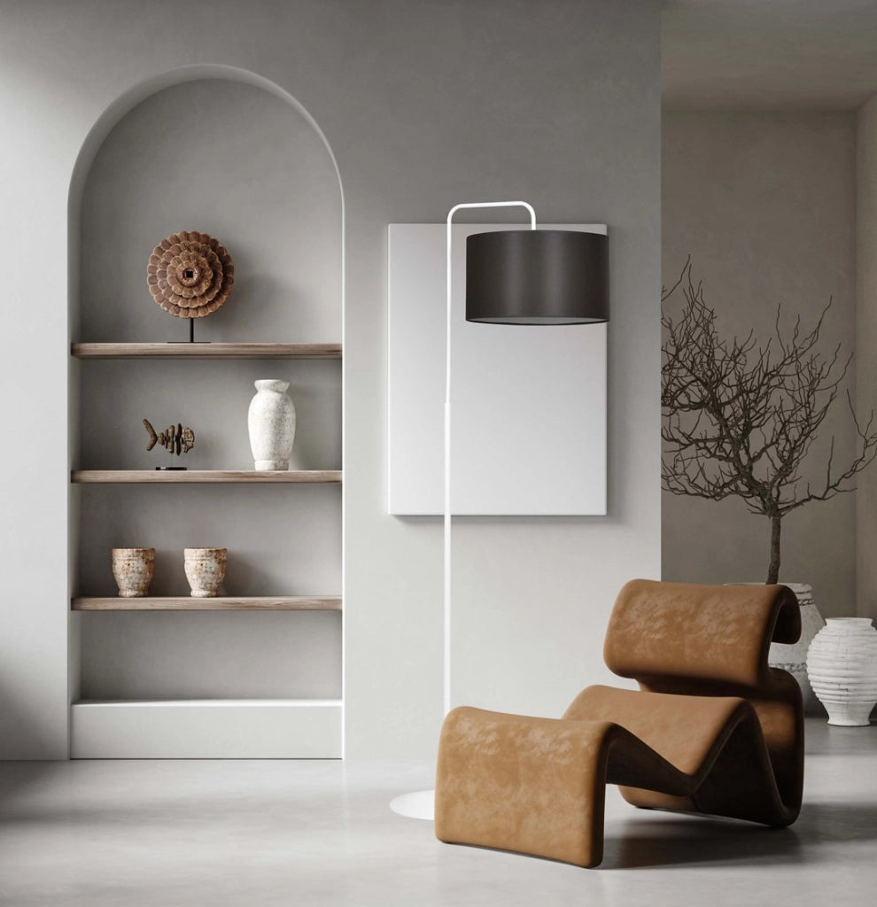 Lampada da terra TRAPO Emibig bianco/wenge E27 150cm
