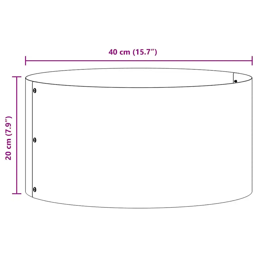 Anello per vaso Nero 40 x 40 x 20 cm Acciaio laminato a freddo 873606