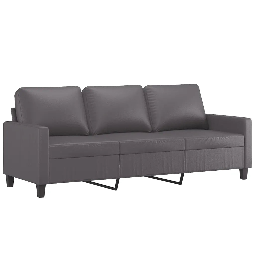 Set di Divani 3 pz con Cuscini Grigio in Similpelle 3201400