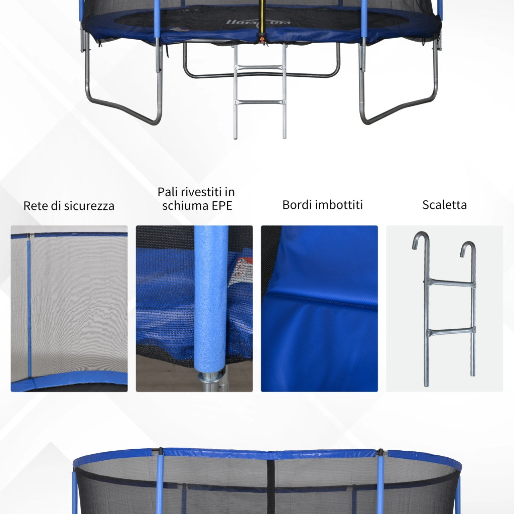 Trampolino da Giardino ¨C Minimal ¨C Blu e Nero, ?244x240cm
