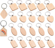 Hanger a chiave in legno in blocco - Quadrato - 30 pezzi - Bianco - Non finito - Regalo DIY - Attrezzi artigianali .