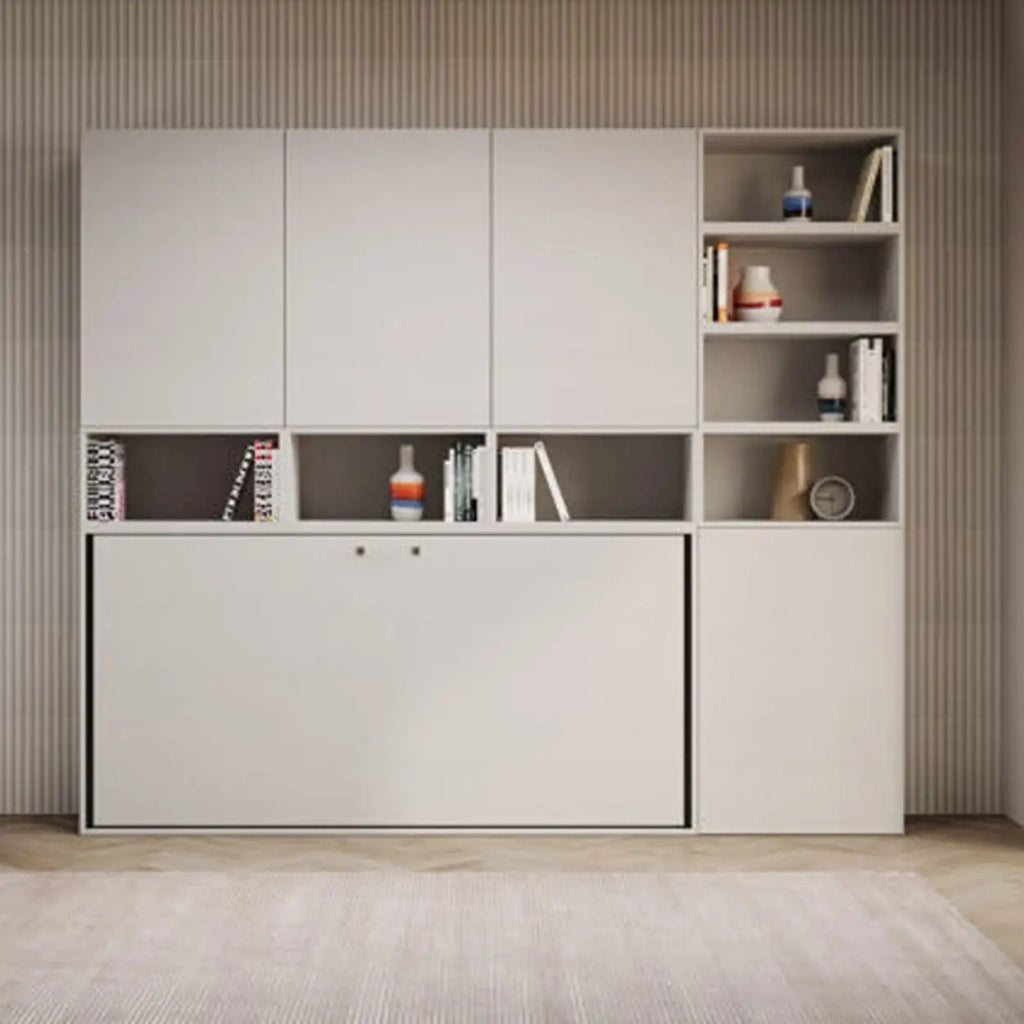 Letto singolo a scomparsa Kando comp.E bianco frassino