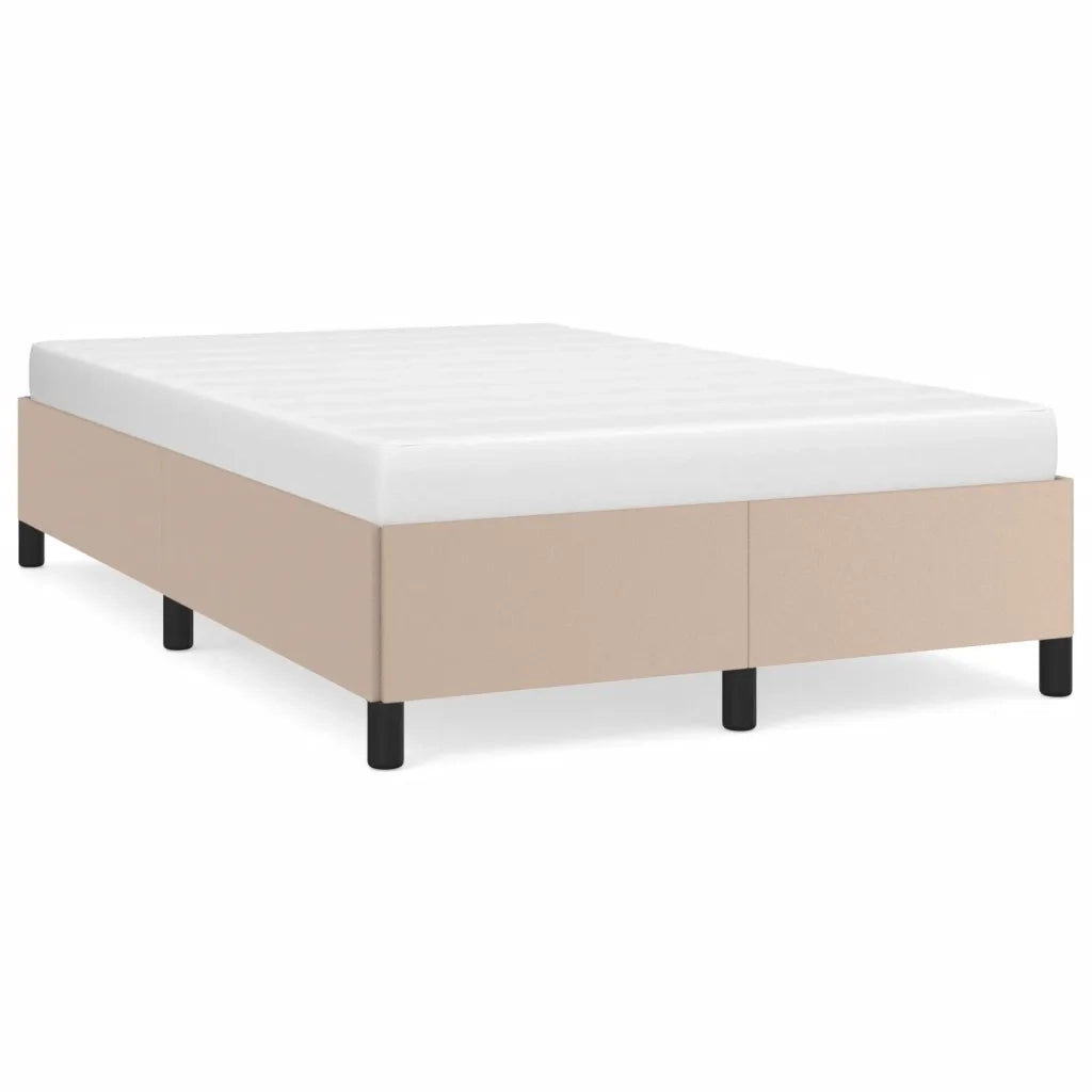 Letto matrimoniale | Letto per adulti | Giroletto senza Materasso Cappuccino 120x190 cm in Similpelle