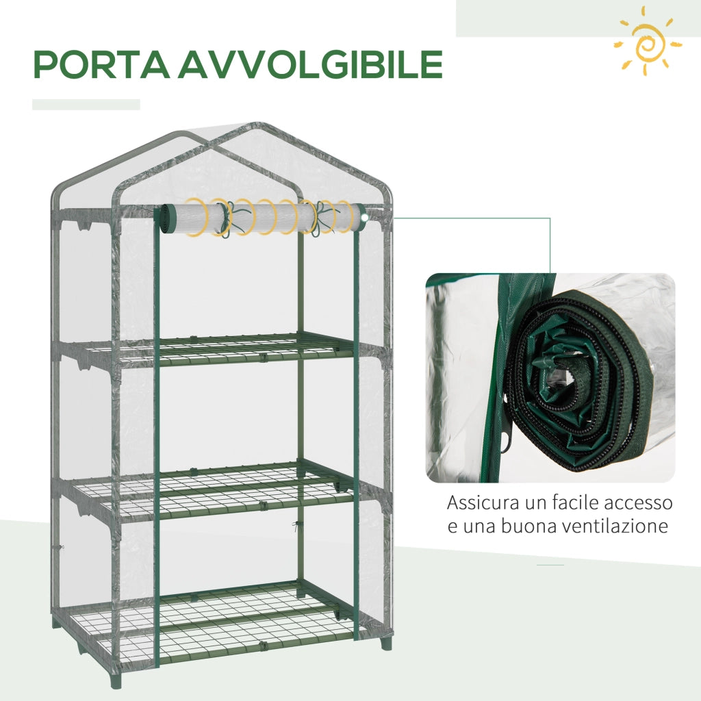 Serra per Giardino ¨C zephmum ¨C Acciaio e Plastica Trasparente 69x49x125cm