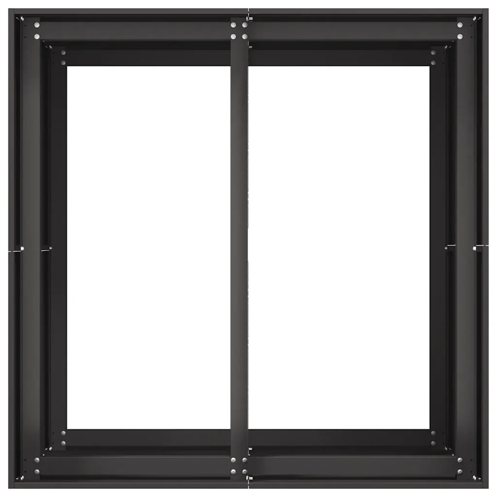 Fioriera Nera 80x80x80 cm in Acciaio