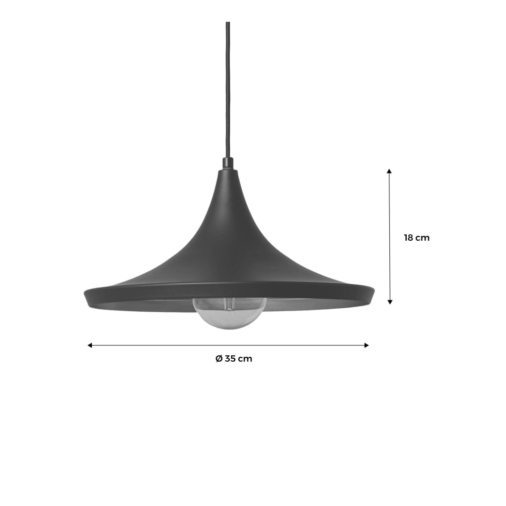 Lampada sospensione interne metallo, 35cm, nero e oro