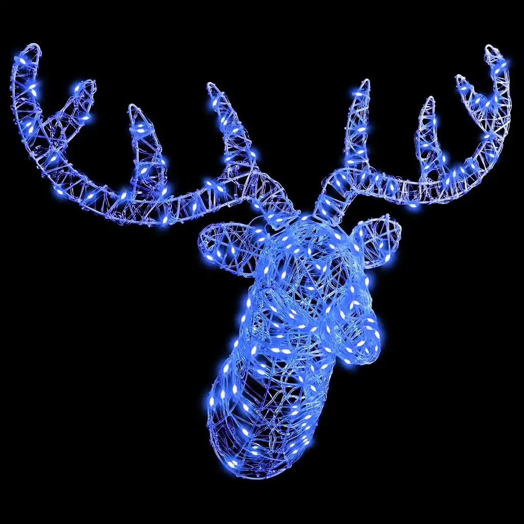 Testa di Renna con 140 LED Blu 68 x 36,5 x 62,5 cm Acrilico 42019063