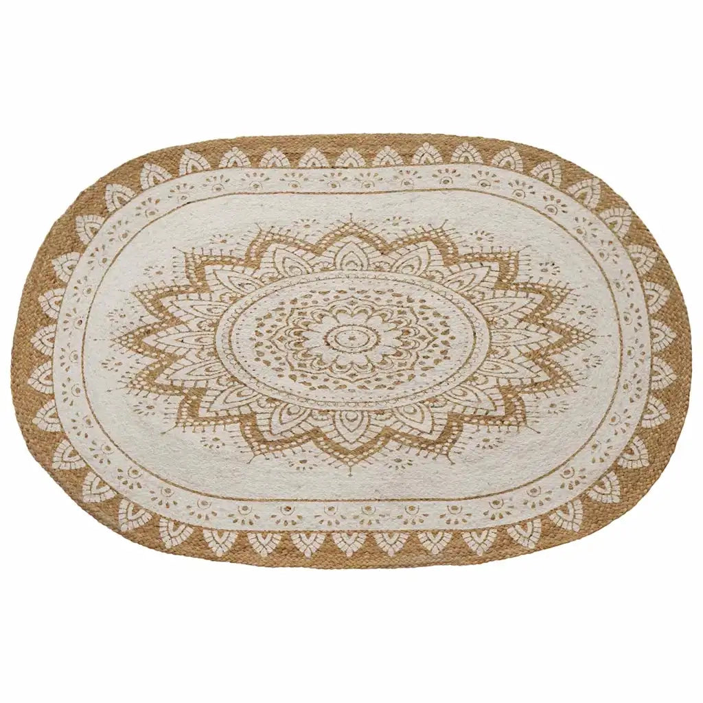 Tappeti per area Naturale con stampa bianca 122 x 183 cm Juta 42010826