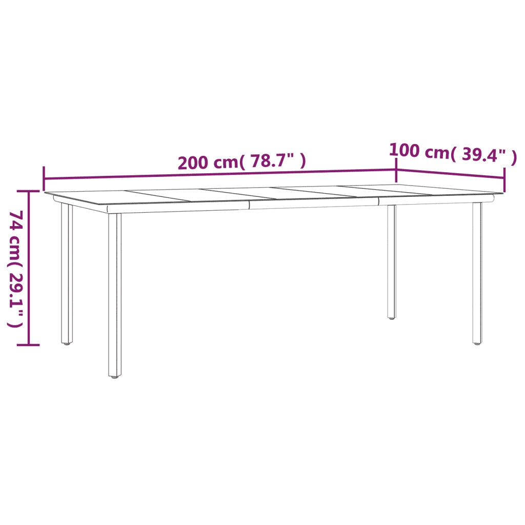 Set da Pranzo Giardino 9pz con Cuscini Nero e Grigio Polyrattan 3185142