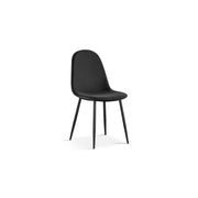Sedia BOÏ – Velluto nero – Gambe in metallo nero – Design moderno