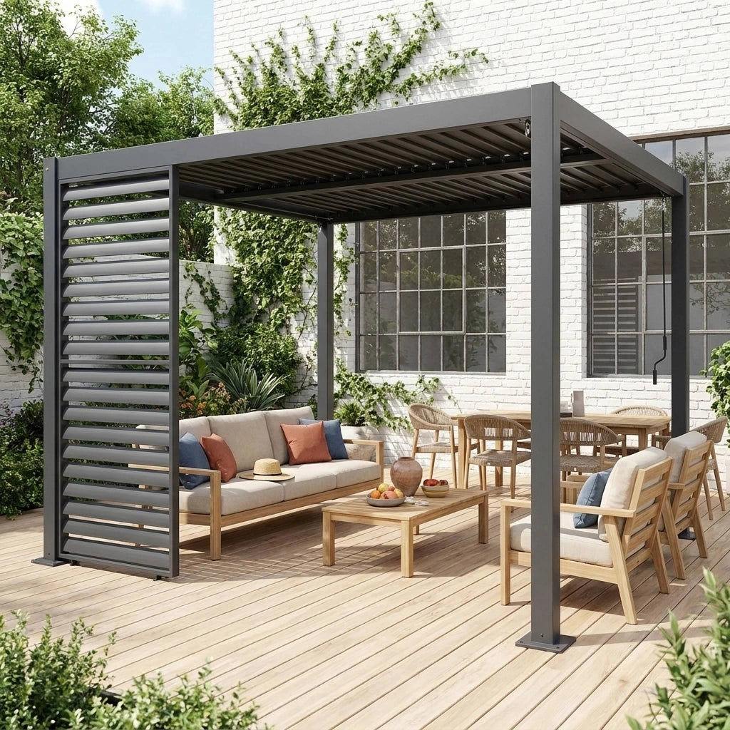 Persiana 1m in alluminio per pergola bioclimatica, antracite