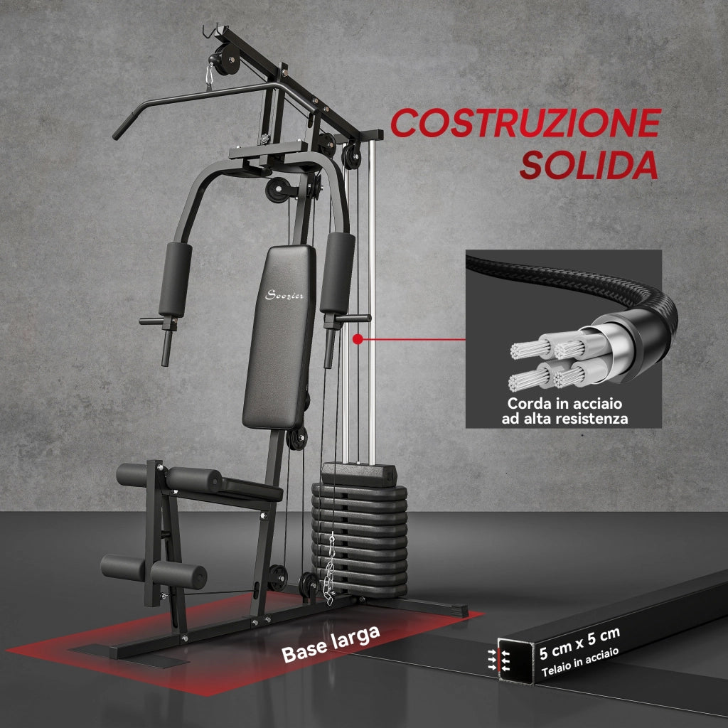 Stazione Fitness con Pesi ¨C Minimal ¨C 135x103x200cm Nero