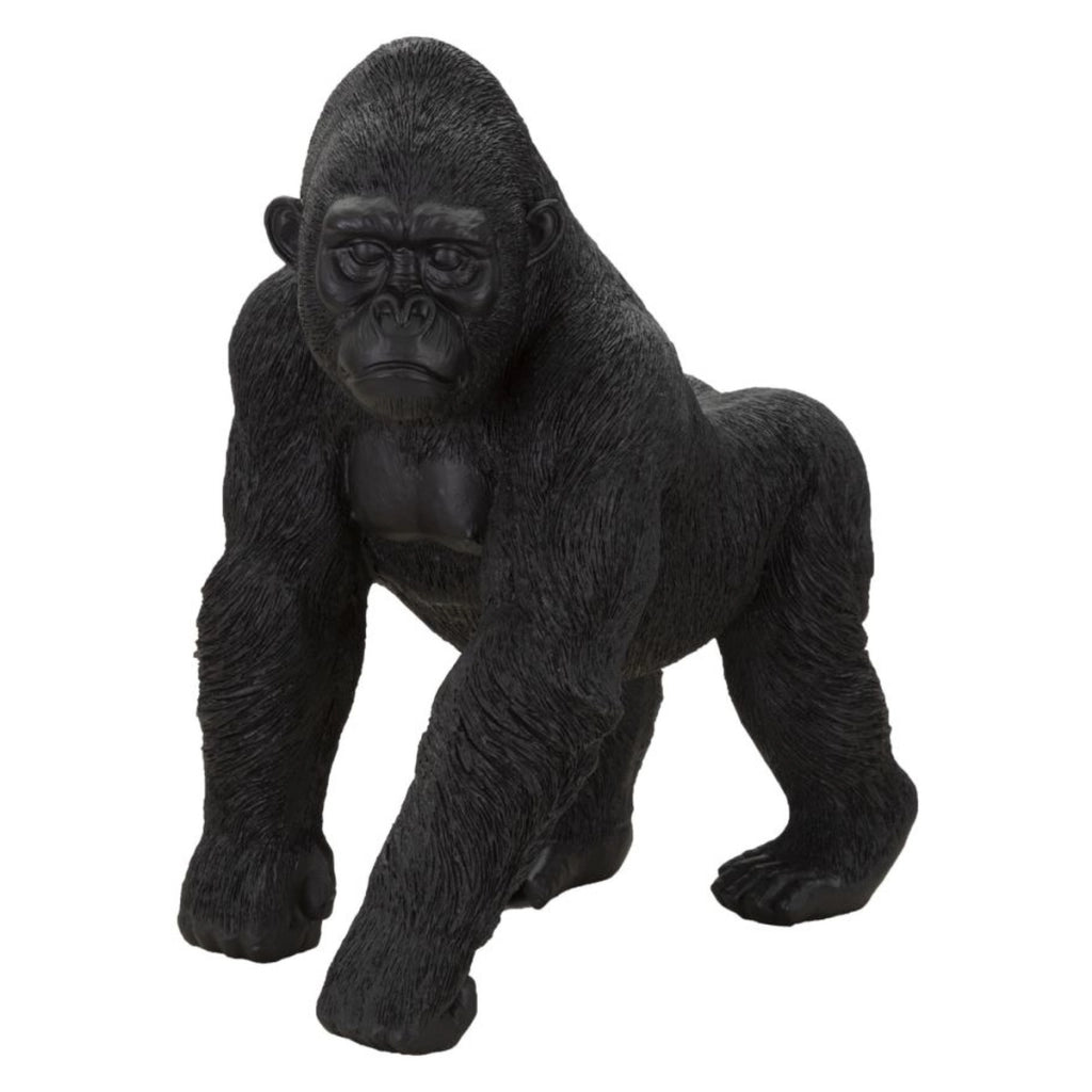 Scultura Gorilla 2, Nero, Poliresina, 35x21,5x37,5 cm