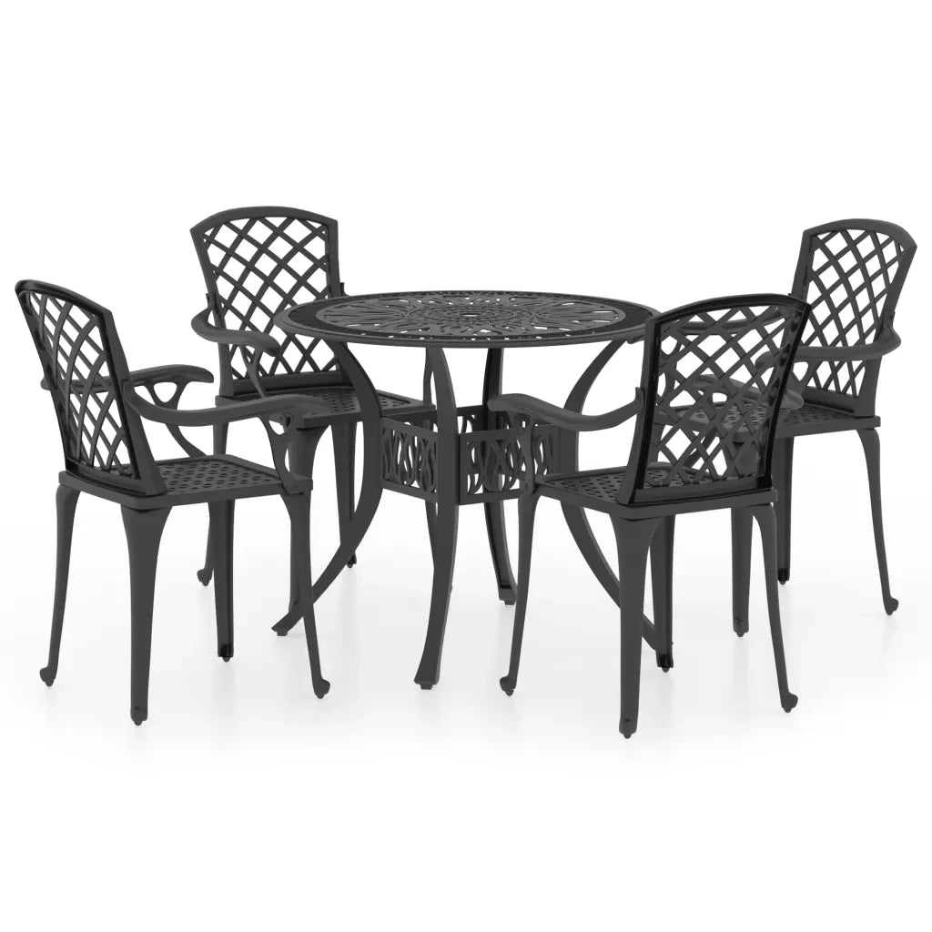 Set da Bistrot 5 pz in Alluminio Pressofuso Nero 3070611