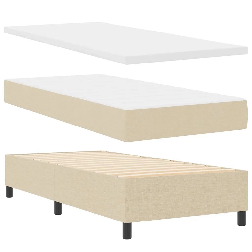 Letto a molle con materasso Crema 80 x 200 cm Tessuto 3340534