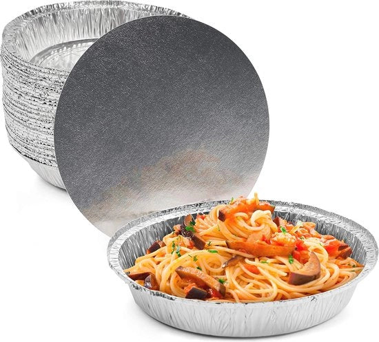 40 Forme a Cialda in Alluminio con Coperchio - Ideali per Torte, Tortelli e Dolci