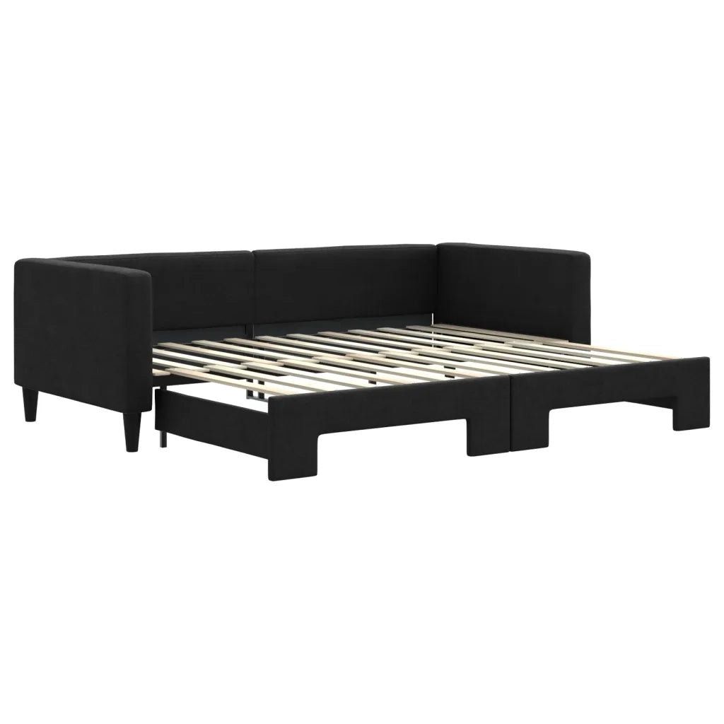 Divano letto | Sof¨¤ letto | Letto singolo Estraibile Nero 90x200 cm in Tessuto