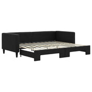 Divano letto | Sof¨¤ letto | Letto singolo Estraibile Nero 90x200 cm in Tessuto