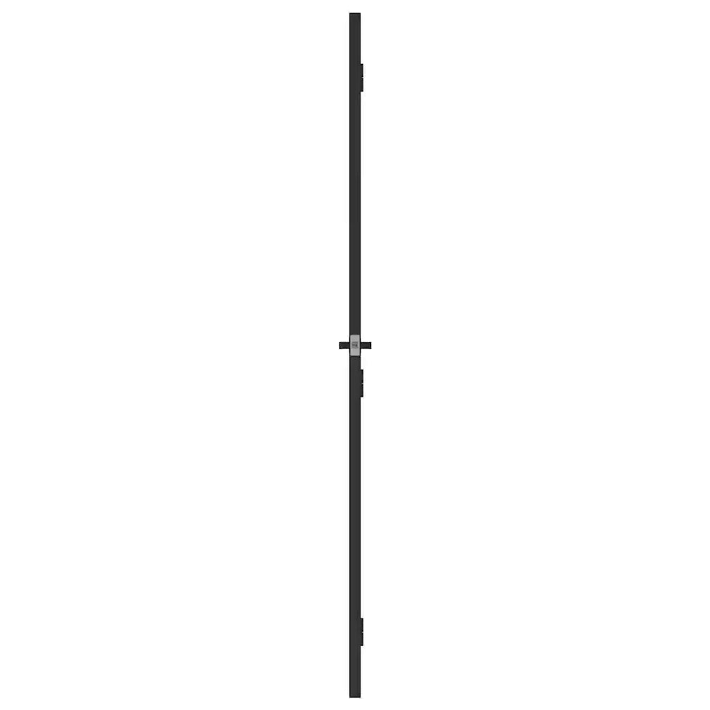 Porta per Interni Nera 76x201,5cm Vetro Temperato e Alluminio 155116