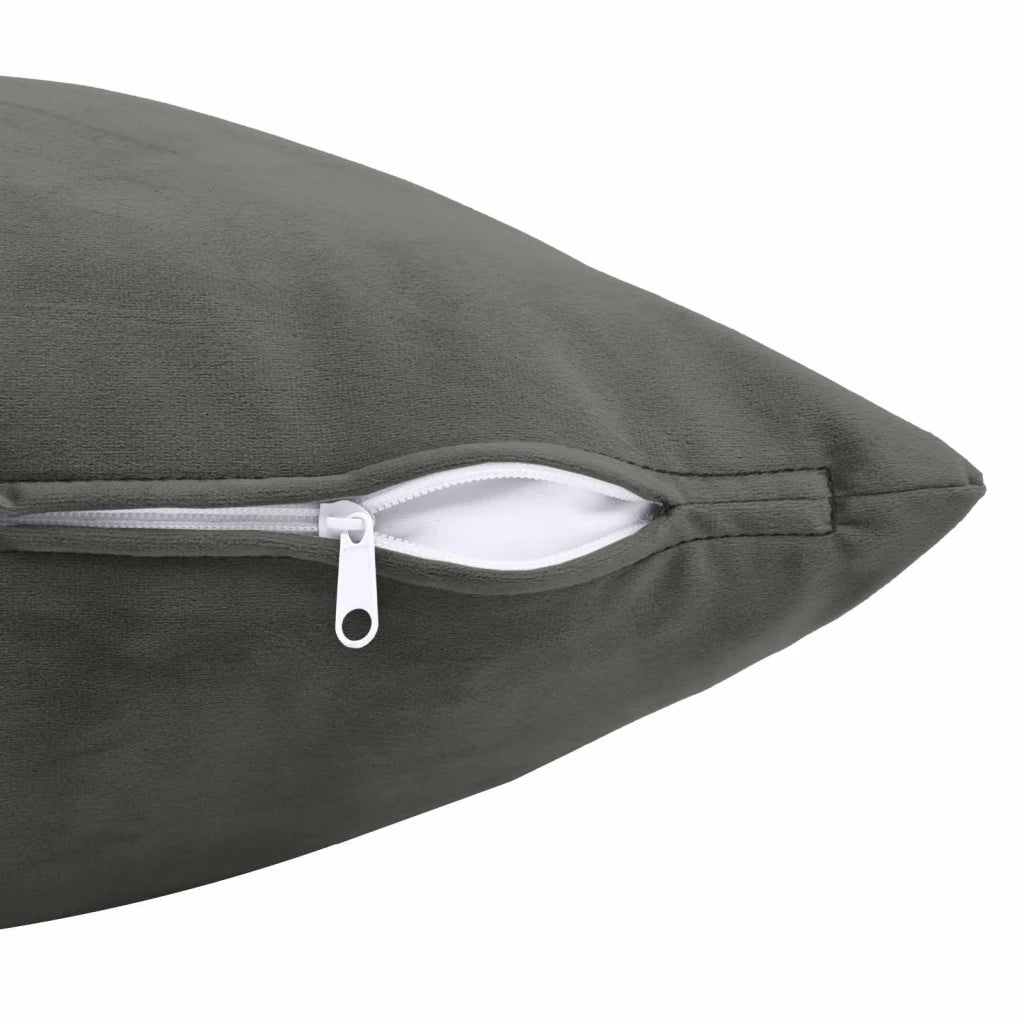 Federa 2 pcs HEERLEN Grigio Scuro 40 x 70 cm Velluto 909475