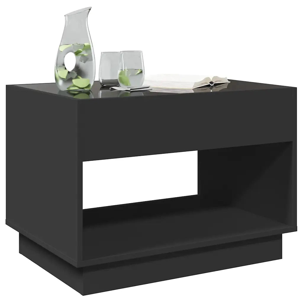 Tavolino da Salotto con LED Infinity Nero 70x50x50 cm 847659