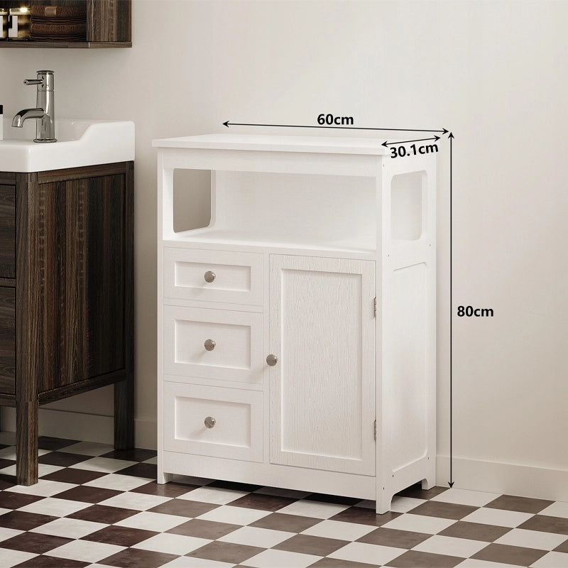 MOBILE DA BAGNO CON 3 CASSETTI – BIANCO, DA APPOGGIO, STILE LOFT