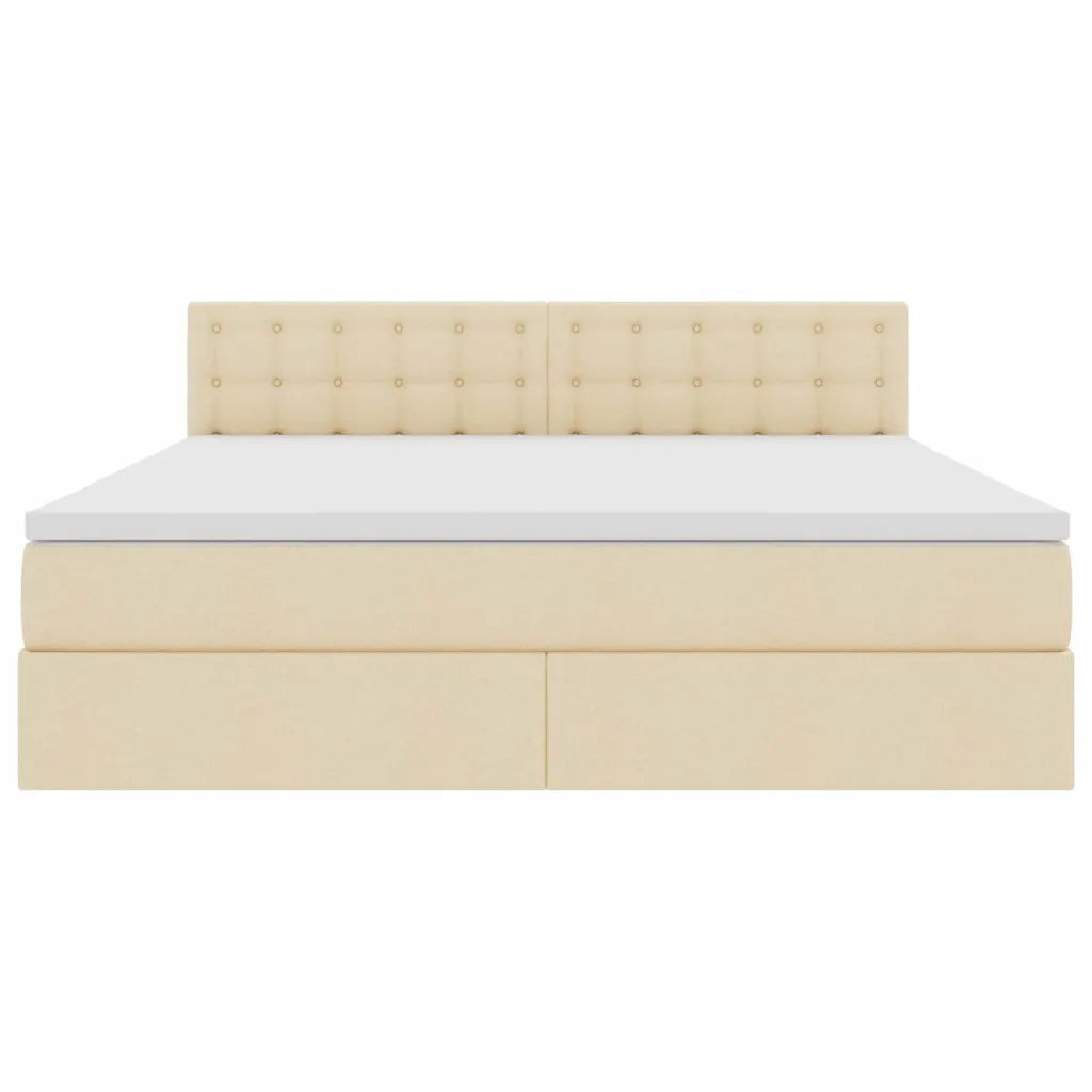 Letto con contenitore e materasso Crema 160 x 200 cm