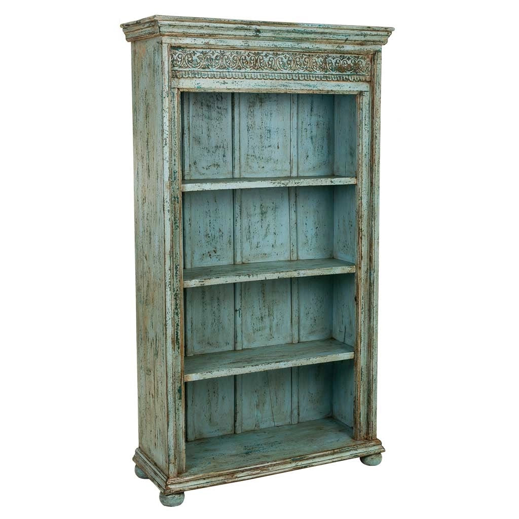 Libreria in legno blu 100x40x180