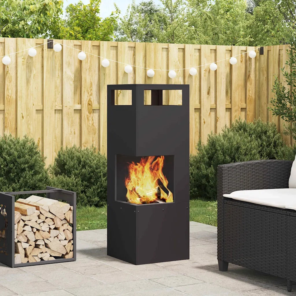 Focolare Nero 35 x 35 x 100 cm Acciaio CFW7643613