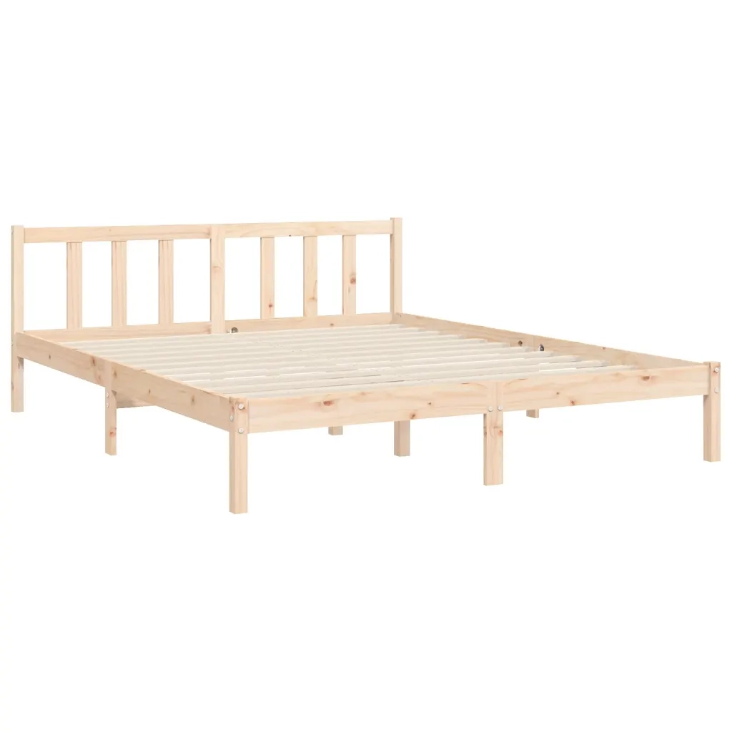 Letto matrimoniale | Letto per adulti | Giroletto senza Materasso 160x200 cm in Legno Massello di Pino