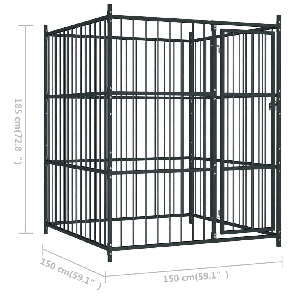 Cuccia da esterno gabbia recinto per animali box per cani da esterno 185 cm 02_0000340