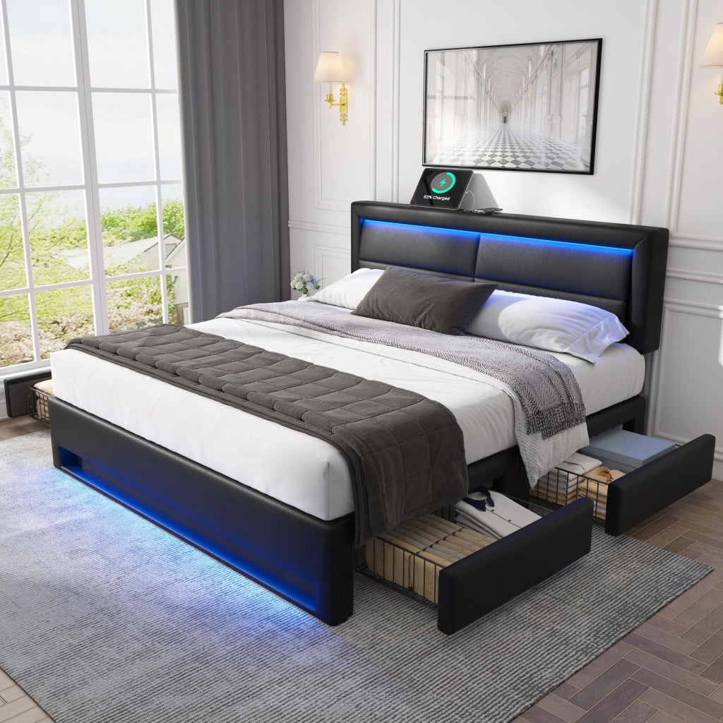 letto capitonné pu nero 140 x 190 cm