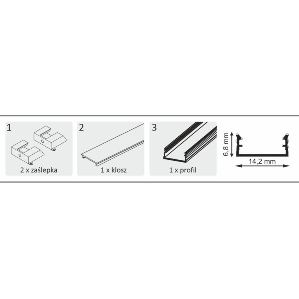 Profilo LED superficie in alluminio 1m bianco Polux
