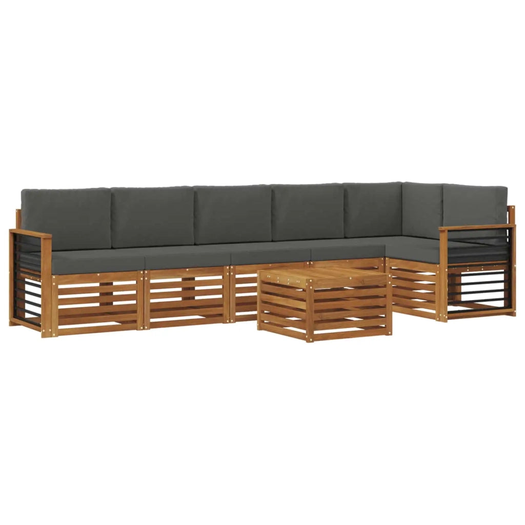 Set divano sezionale con cuscino 7 pcs Naturale e Antracite 3374942