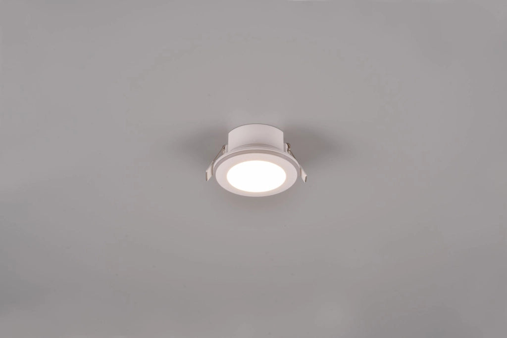 ARGUS FARETTO DA INCASSO LED  1W-4W 350lm, 3000K ROTONDO BORDO BIANCO + FUNZIONE RGB D. 8,2CM DIMMERABILE