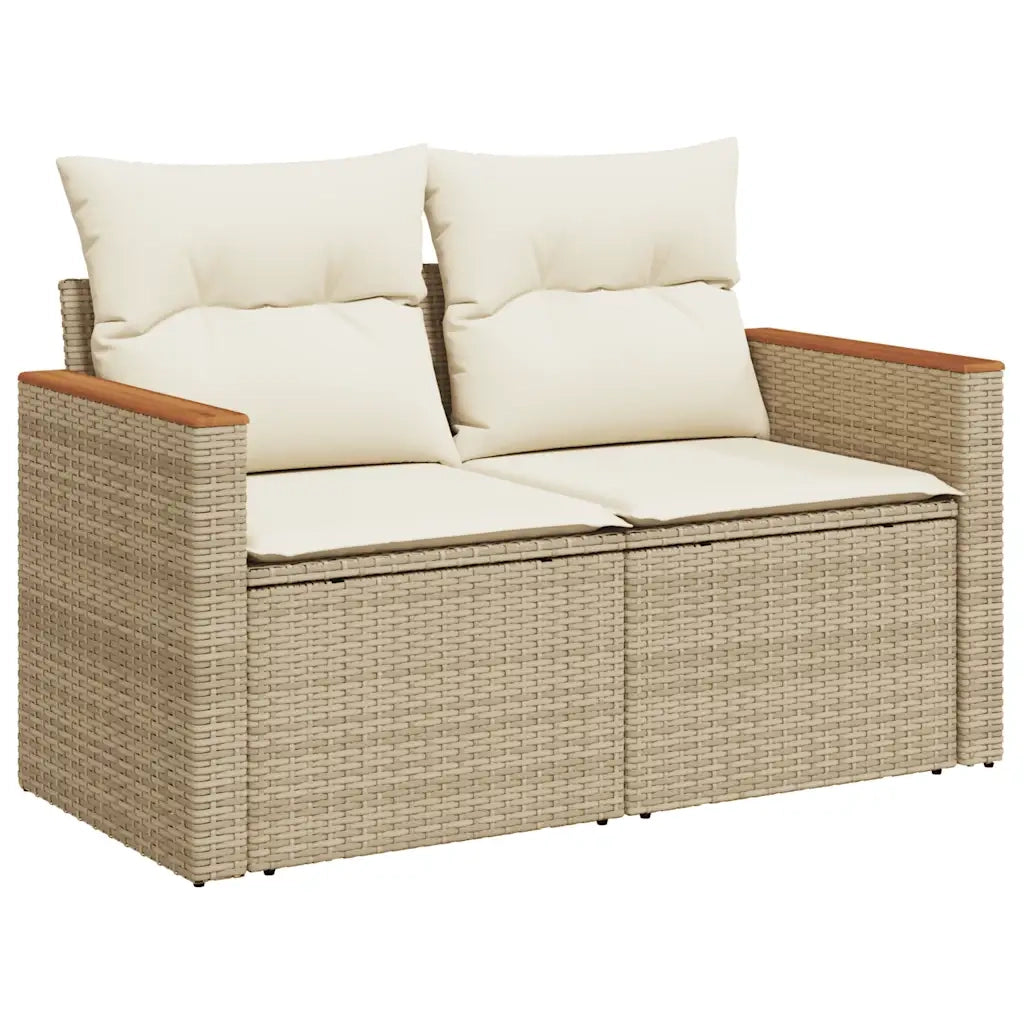 Set Divano da Giardino 8 pz con Cuscini Beige Polyrattan Acacia 3327516