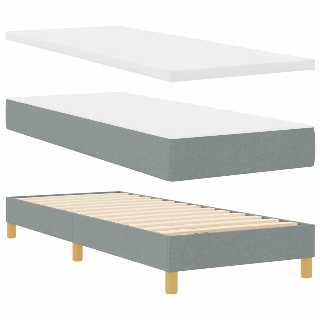 Letto a molle con testiera Grigio chiaro 200 x 80 cm Tessuto 3341321