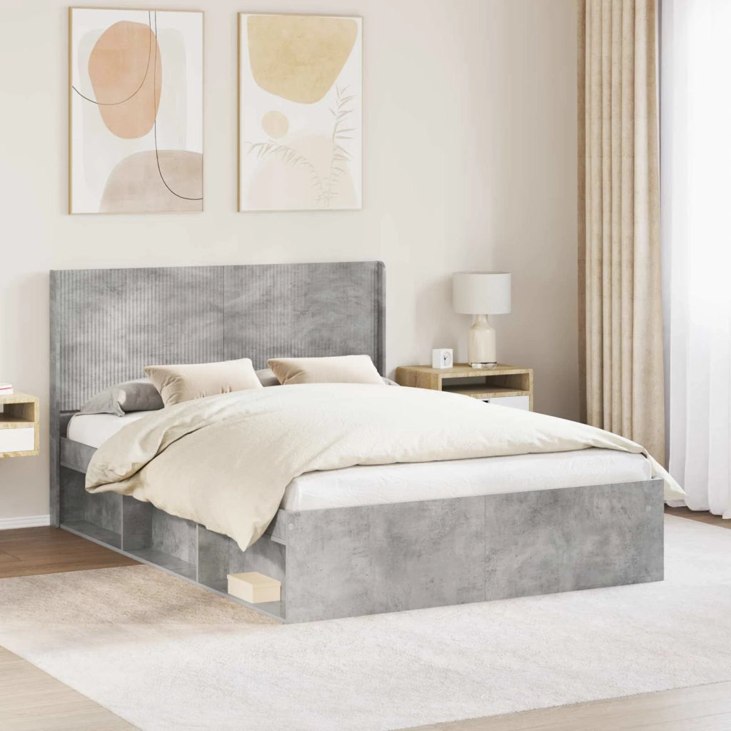 Testiera Letto Grigio Cemento Legno ingegnerizzato 889598