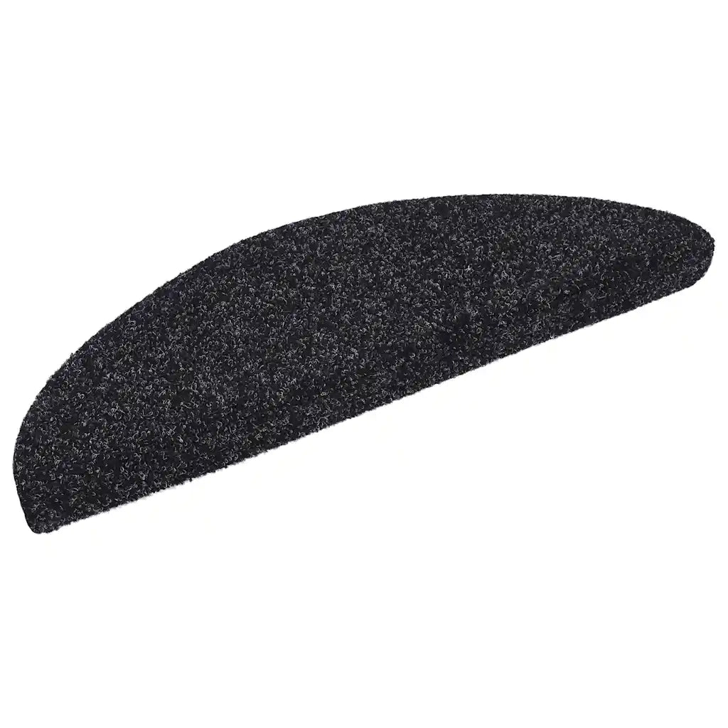 Tappetini per scale autoadesivi 20 pz 56x17x3 cm neri semicircolari 3365669