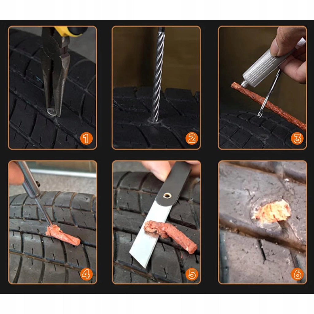 Kit Riparazione Pneumatici 23 in 1 – Riparazione Veloce e Facile | Acciaio Alta Qualità, 23 Pezzi