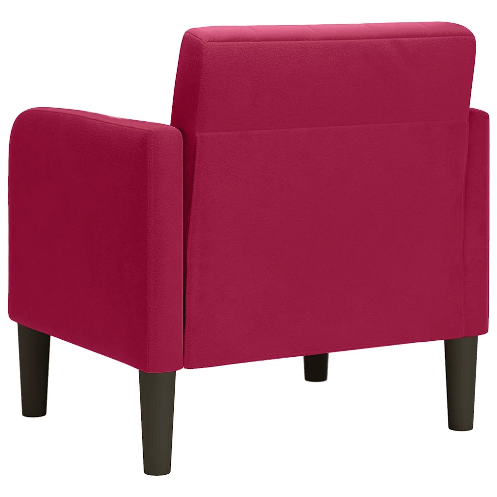 Divano Poltrona | Sedia con Braccioli Rosso Vino 54 cm in Velluto