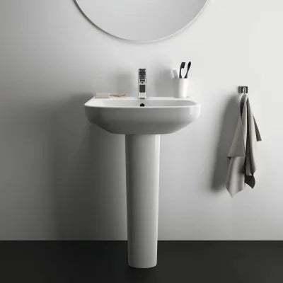 Lavabo Ideal Standard 60 cm con colonna in ceramica lucida  I.Life A