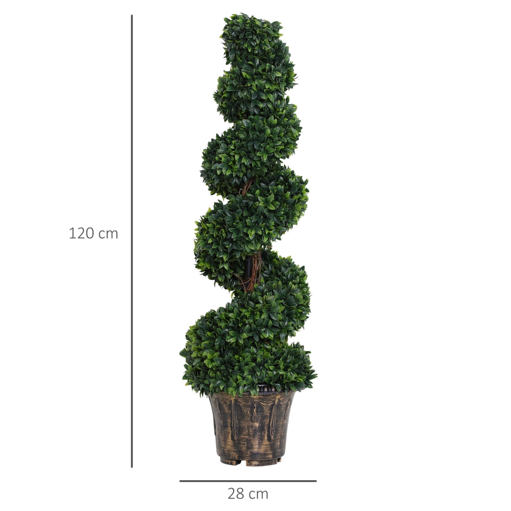 Set Piante Artificiali Bosso Spirale ¨C Minimal ¨C Verde Vaso ?32x120 cm