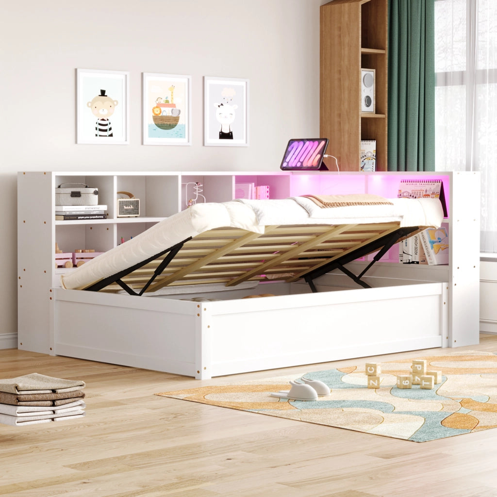 Letto sofa multifunzione legno bianco 90x200 cm