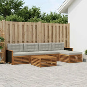 Set di divani da esterno 6 pcs Naturale e Grigio Chiaro 3383254