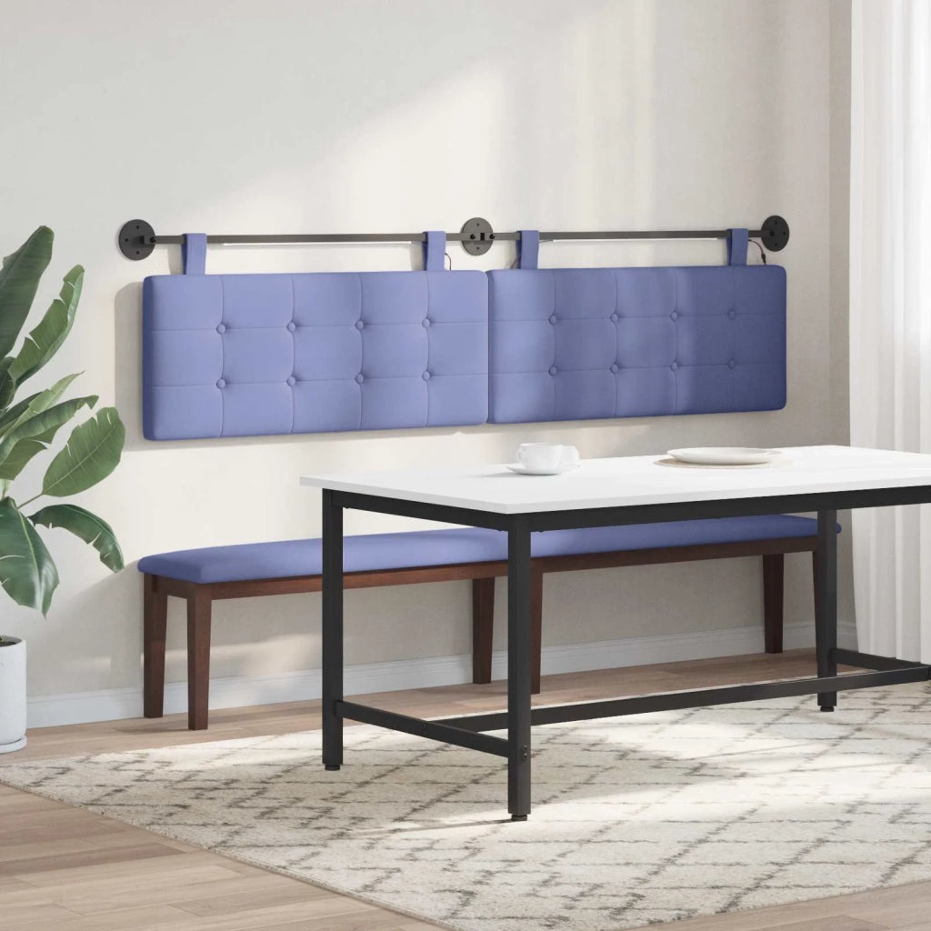 Testiera sospesa Con luce LED Blu jeans Tessuto 3424503