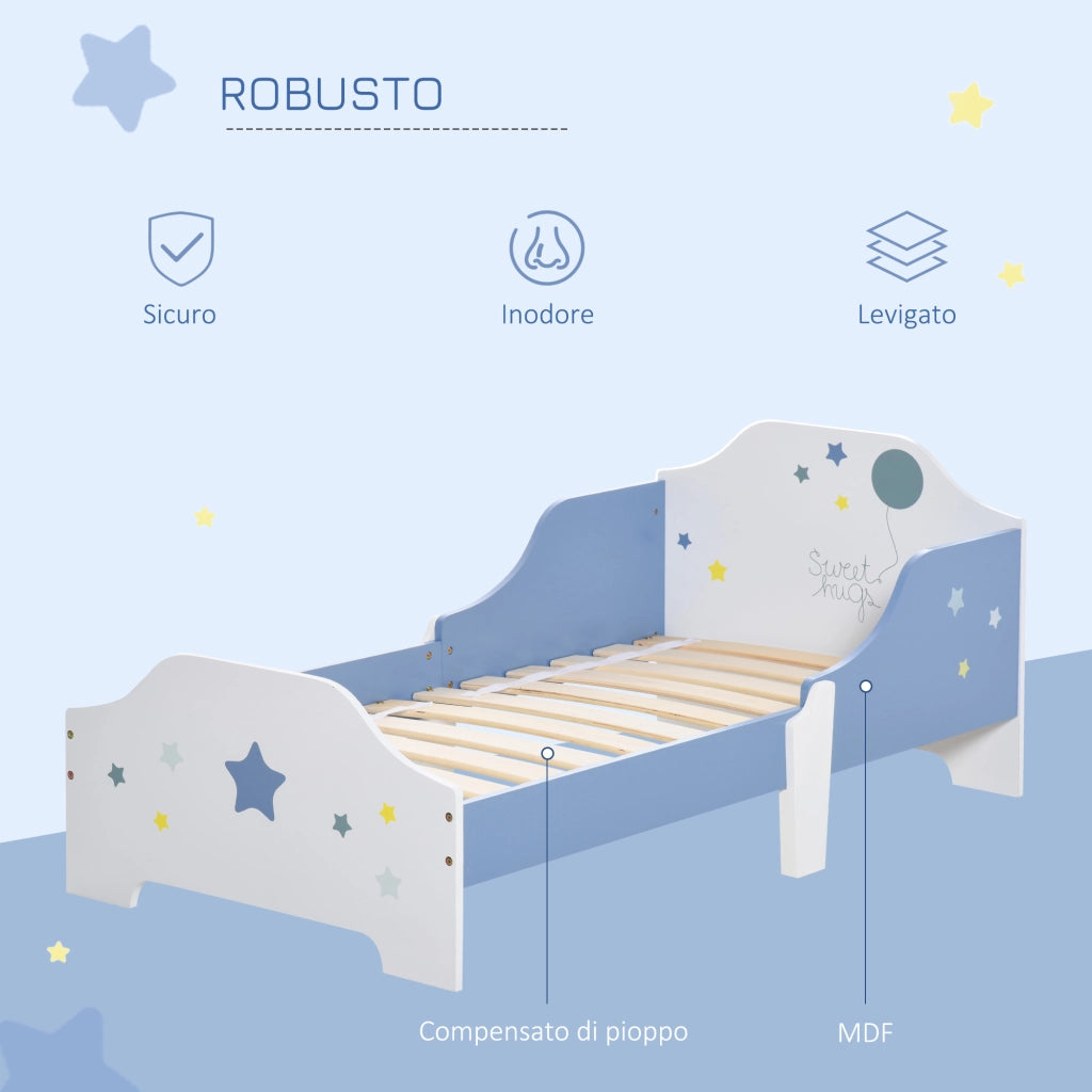 Letto Basso per Bambini ¨C zephmum ¨C Blu e Bianco