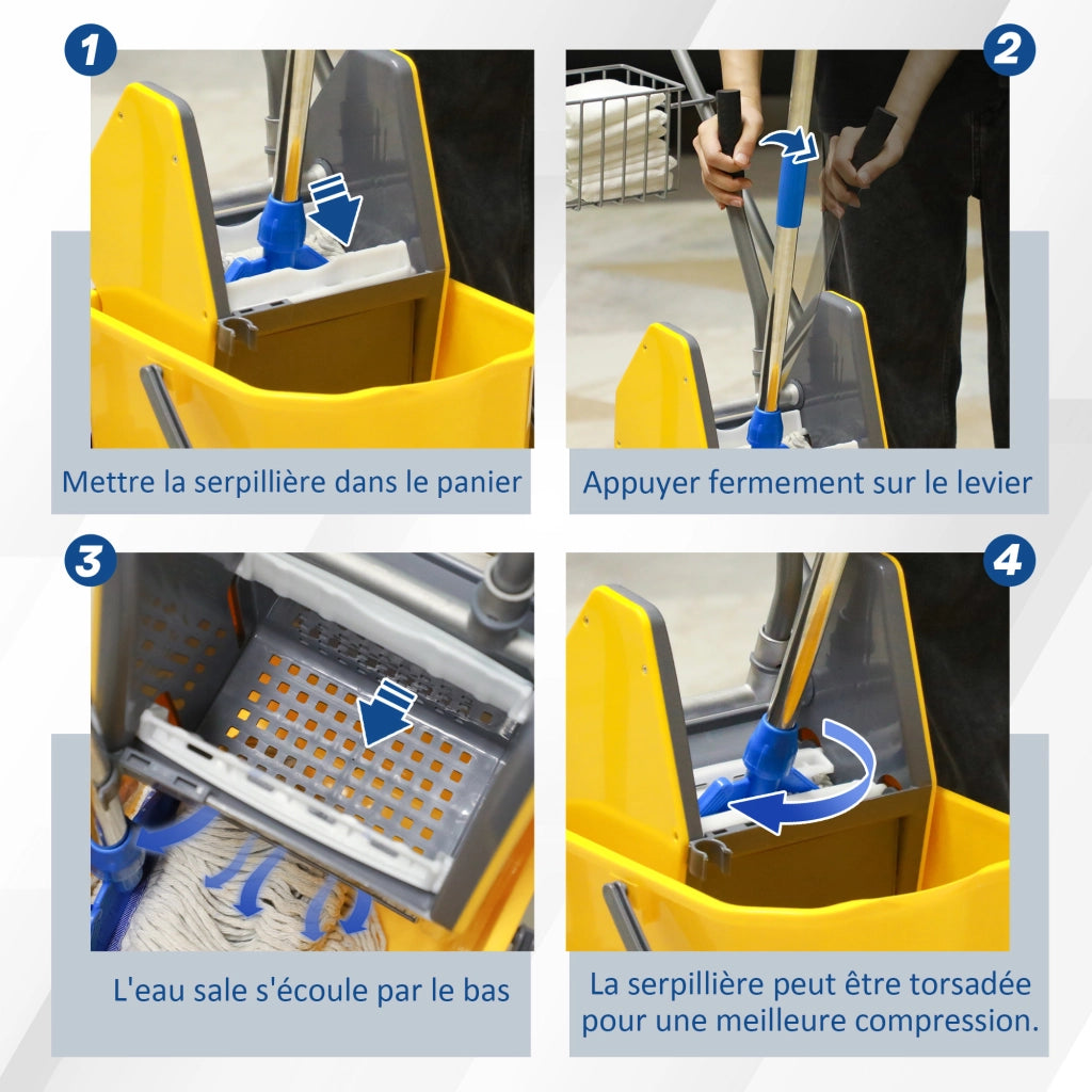 Carrello per pulizia ¨C Minimal ¨C giallo 26L con cestello
