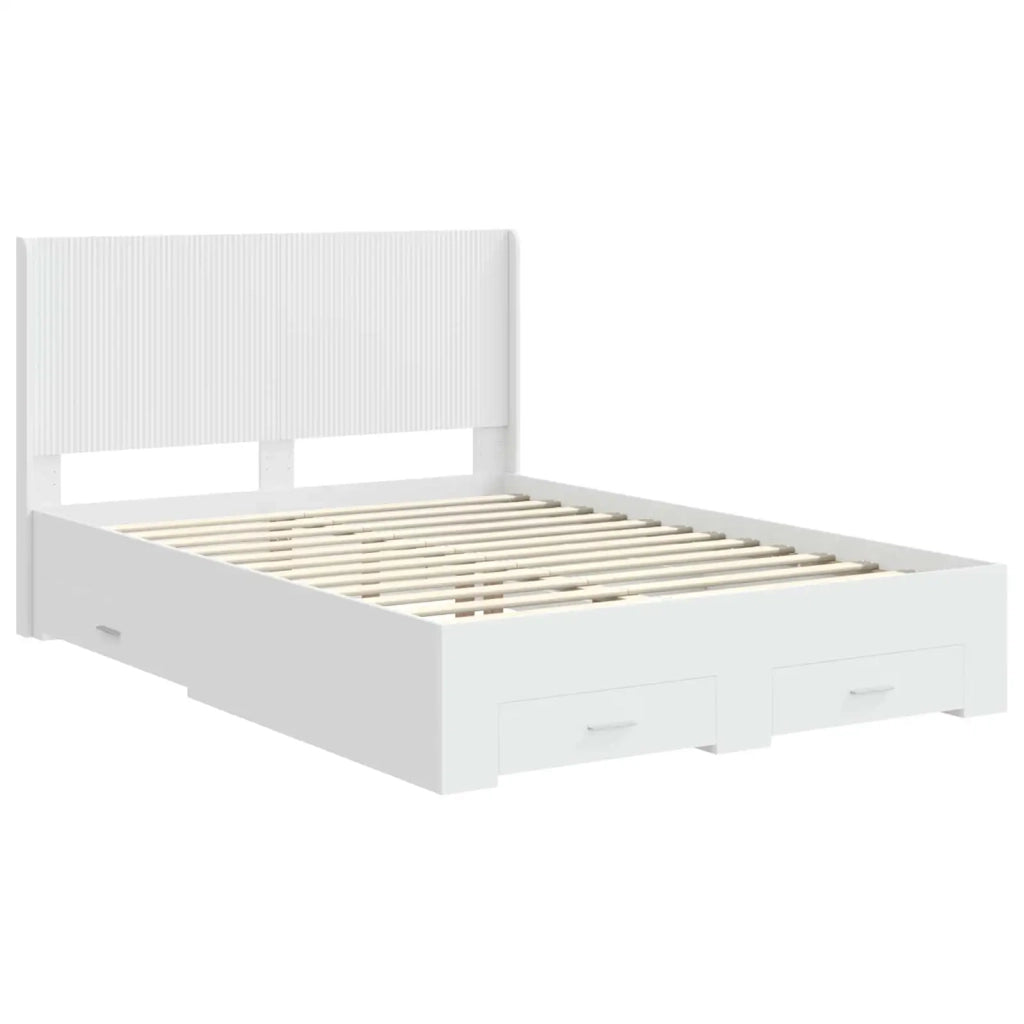 Struttura del letto con stoccaggio e testata Bianco 3414101