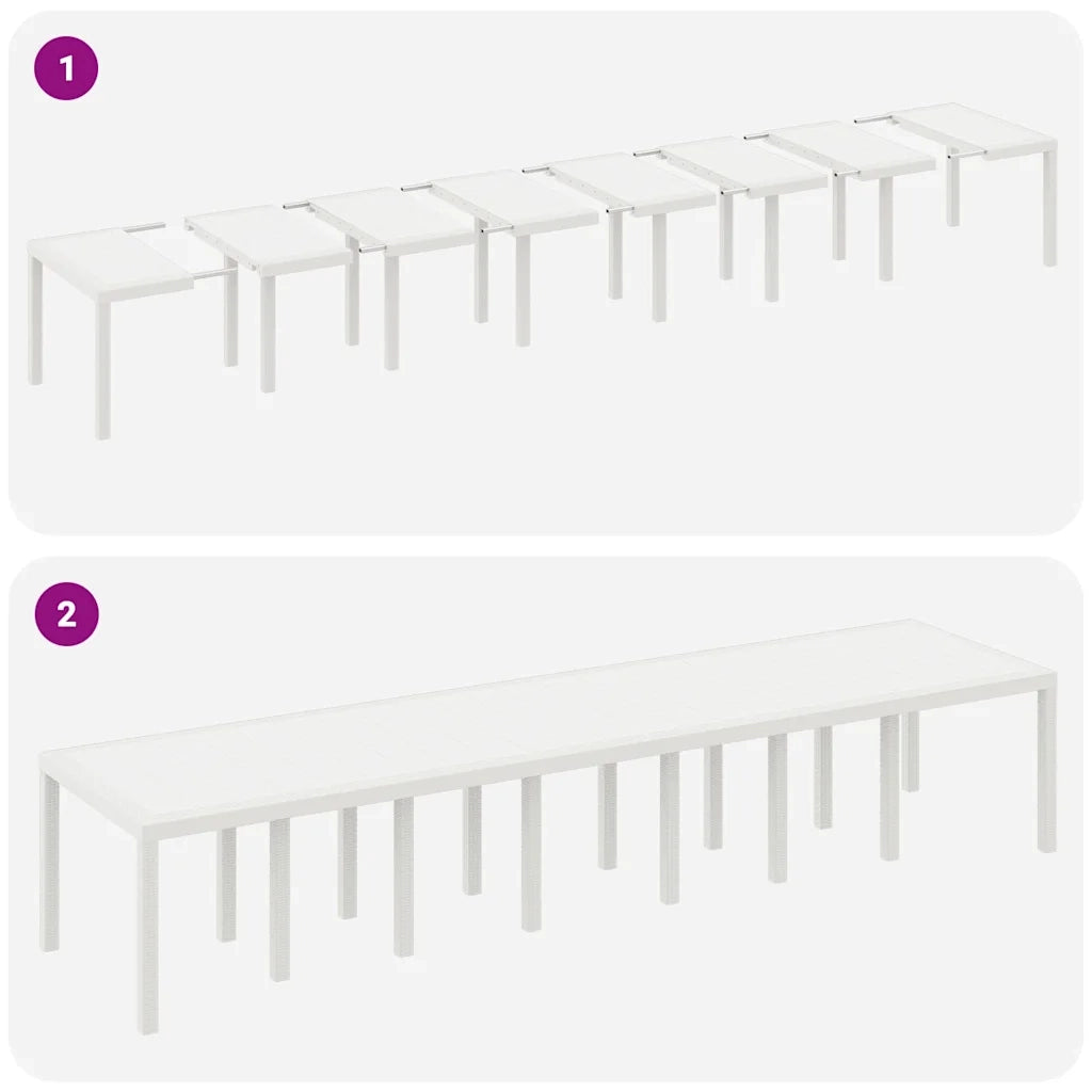 Set da pranzo da giardino con cuscini 15 pcs Bianco PP 3378803